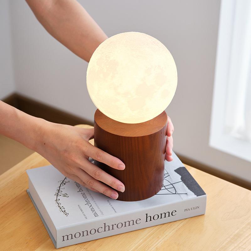 侘寂风床头台灯实木复古日式民宿卧室玄关氛围新中式客厅酒店书房