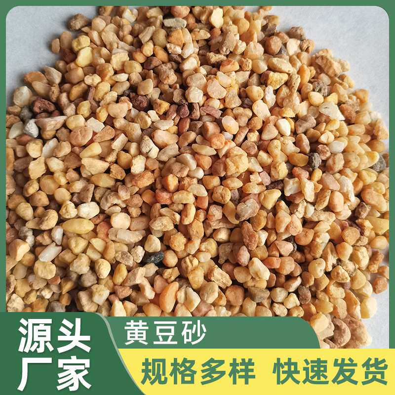 佛山直批黄豆砂豆石天然黄金水磨石洗米石户外道路黄金砂浴缸造景