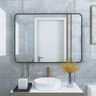 浴室镜子贴墙自粘洗漱台免打孔厕所卫生间洗手壁挂梳妆化妆挂墙式