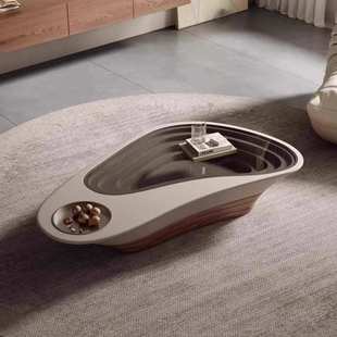 侘寂风异形茶几客厅家用小户型意式极简设计师创意深渊茶几艺术感