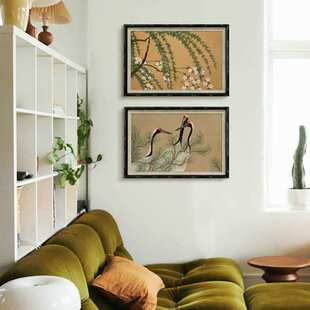 落英垂柳 神坂雪佳新中式客厅玄关书房装饰画日式民宿背景墙挂画