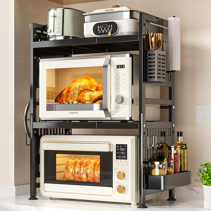 厨房微波炉置物架洞洞板烤箱架