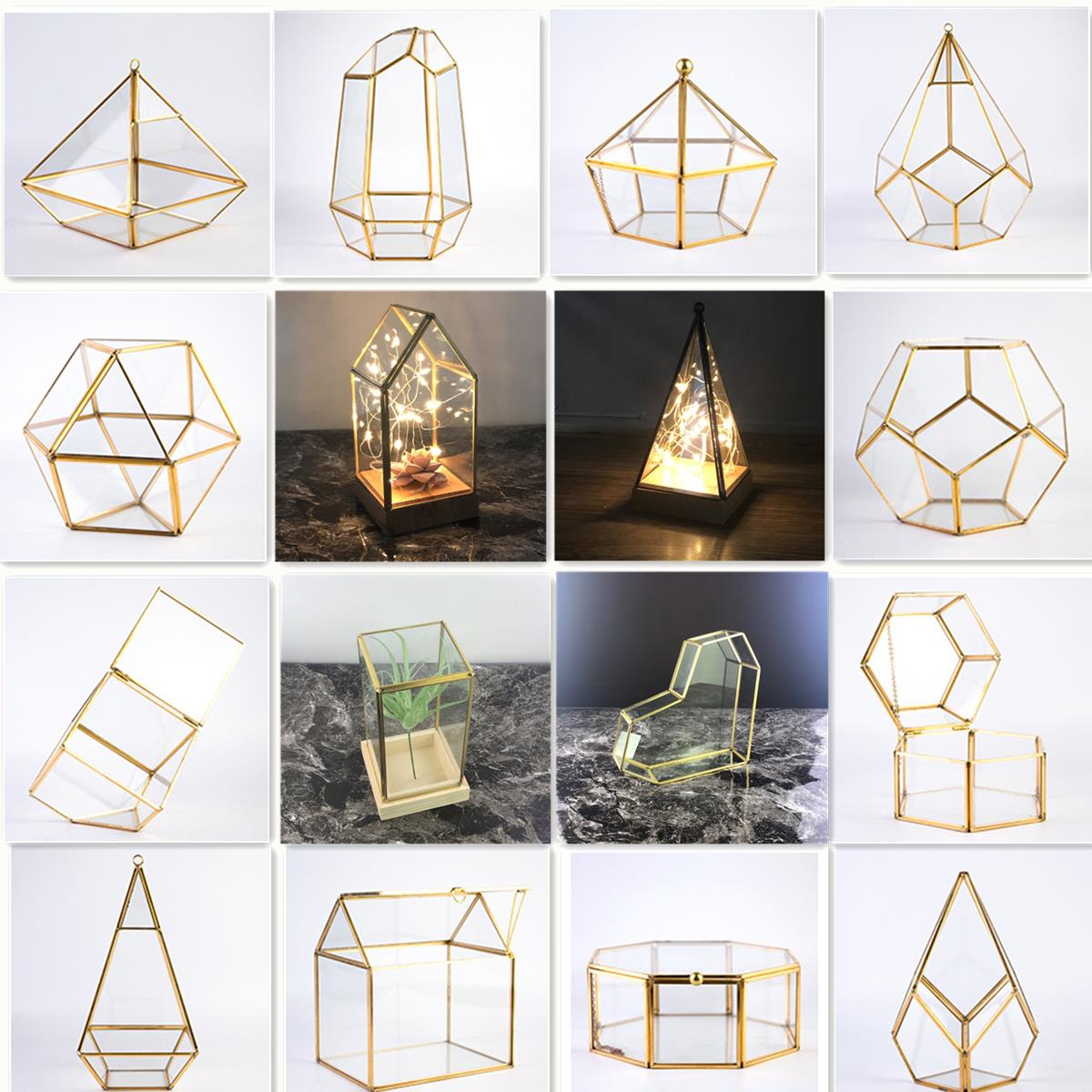 玻璃瓶子摆件花瓶客厅插花罩花房纯铜钻石招财家居饰品布置装饰