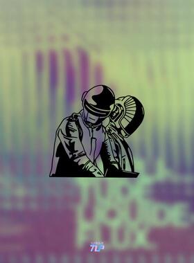 TLP镂空车贴 蠢朋克乐队Daft电子摇滚音乐乐迷贴纸防水定制贴纸