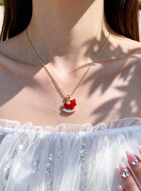 新年18k真金小马项链4