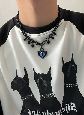 暗黑风恶魔之眼钛钢朋克锁骨链