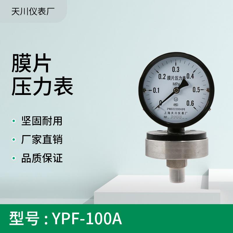YPF-100A膜片压力表法兰膜片1.6MPa精度2.5M20*1.5上海仪表厂