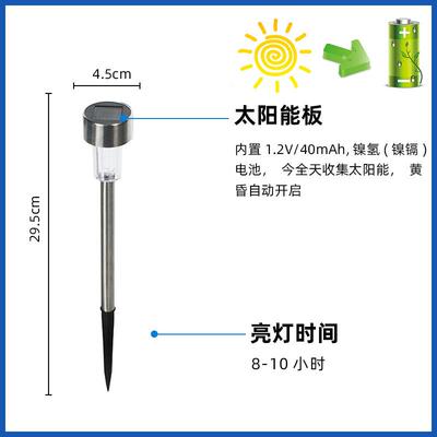 热销户外灯坪防水照明院草坪灯HJ-B露营不锈钢灯太阳能庭灯草户外