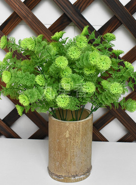 仿真植物墙配材香草绿色植物仿真花7叉大香草仿真水草工程布景