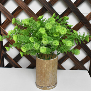 仿真植物墙配材香草绿色植物仿真花7叉大香草仿真水草工程布景