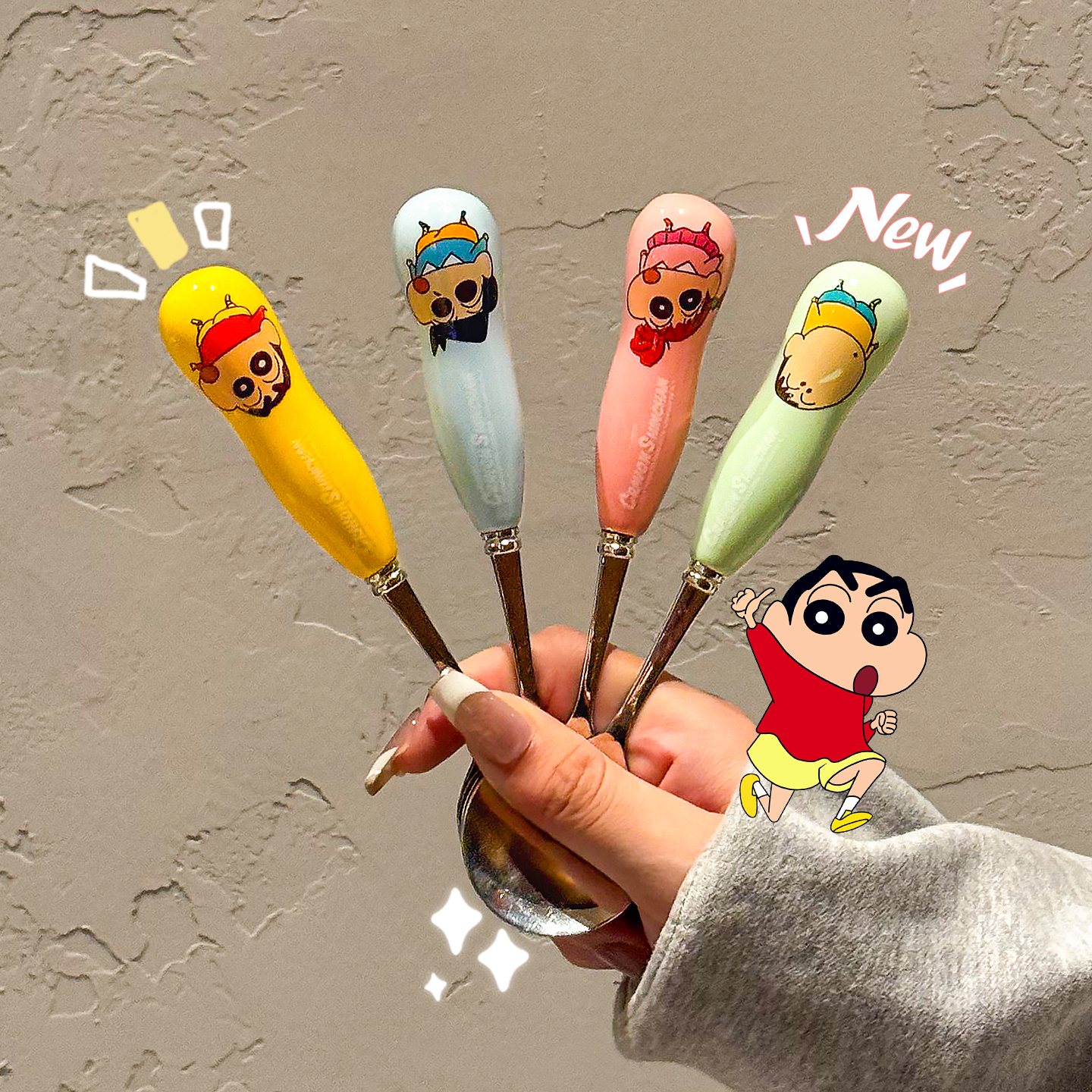 正版蜡笔小新汤勺304不锈钢勺子