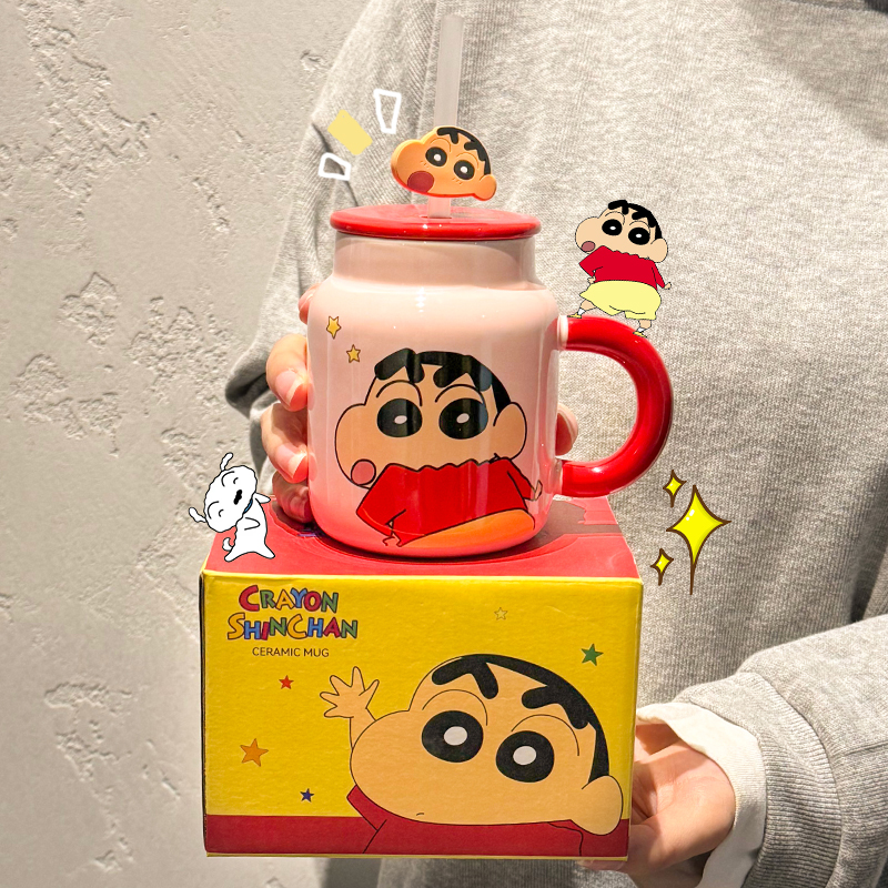 正版蜡笔小新吸管杯女生高颜值