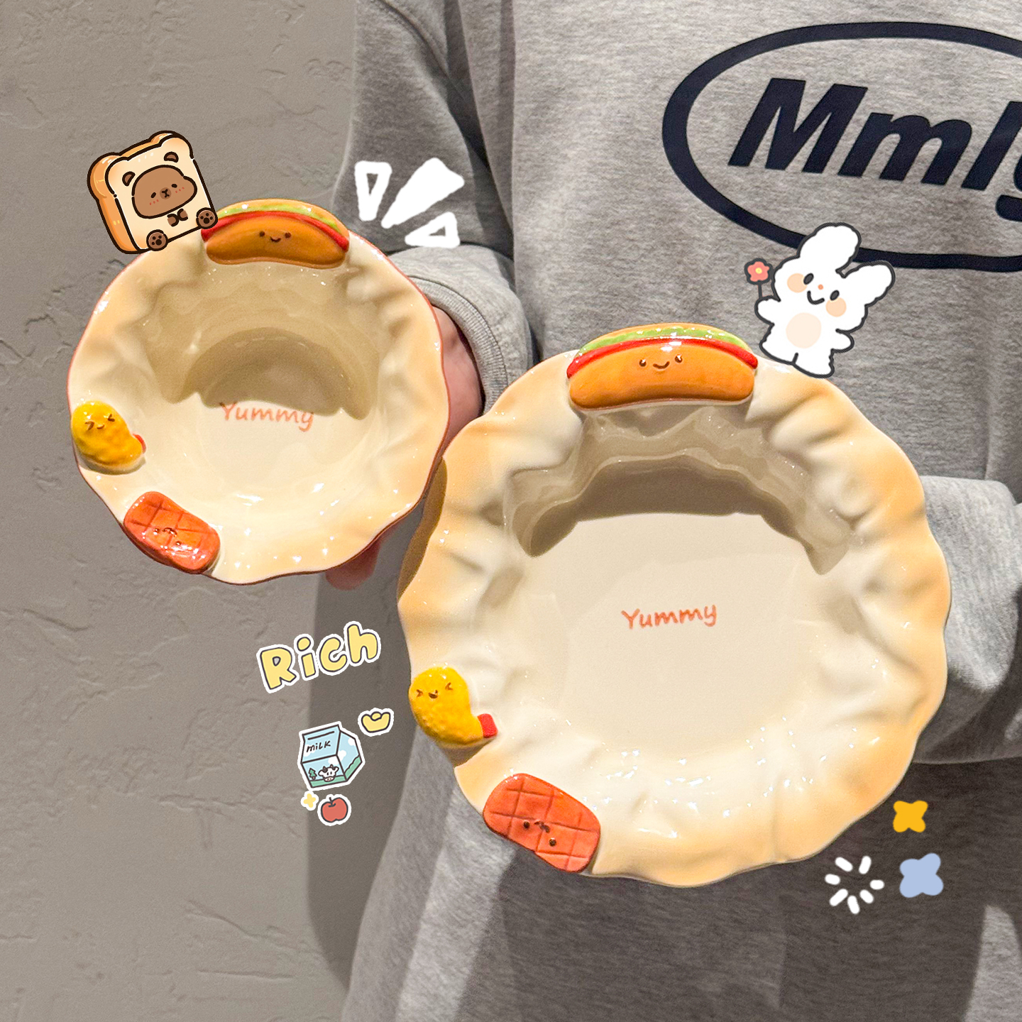 卡通陶瓷饭碗家用釉下彩可爱