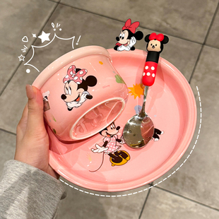 迪士尼一人食餐具碗碟家用高颜值碗盘可爱卡通碗具生日礼物 正版
