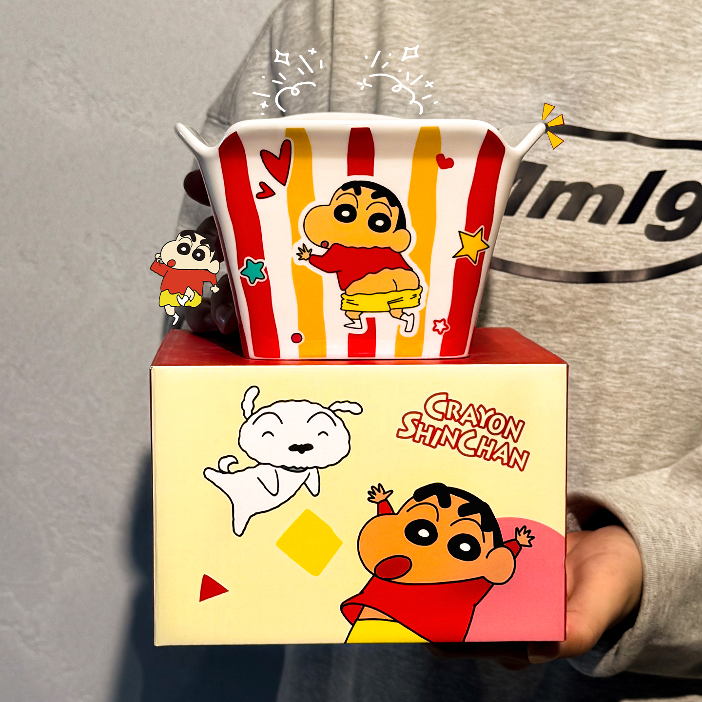 正版蜡笔小新薯条碗家用可爱