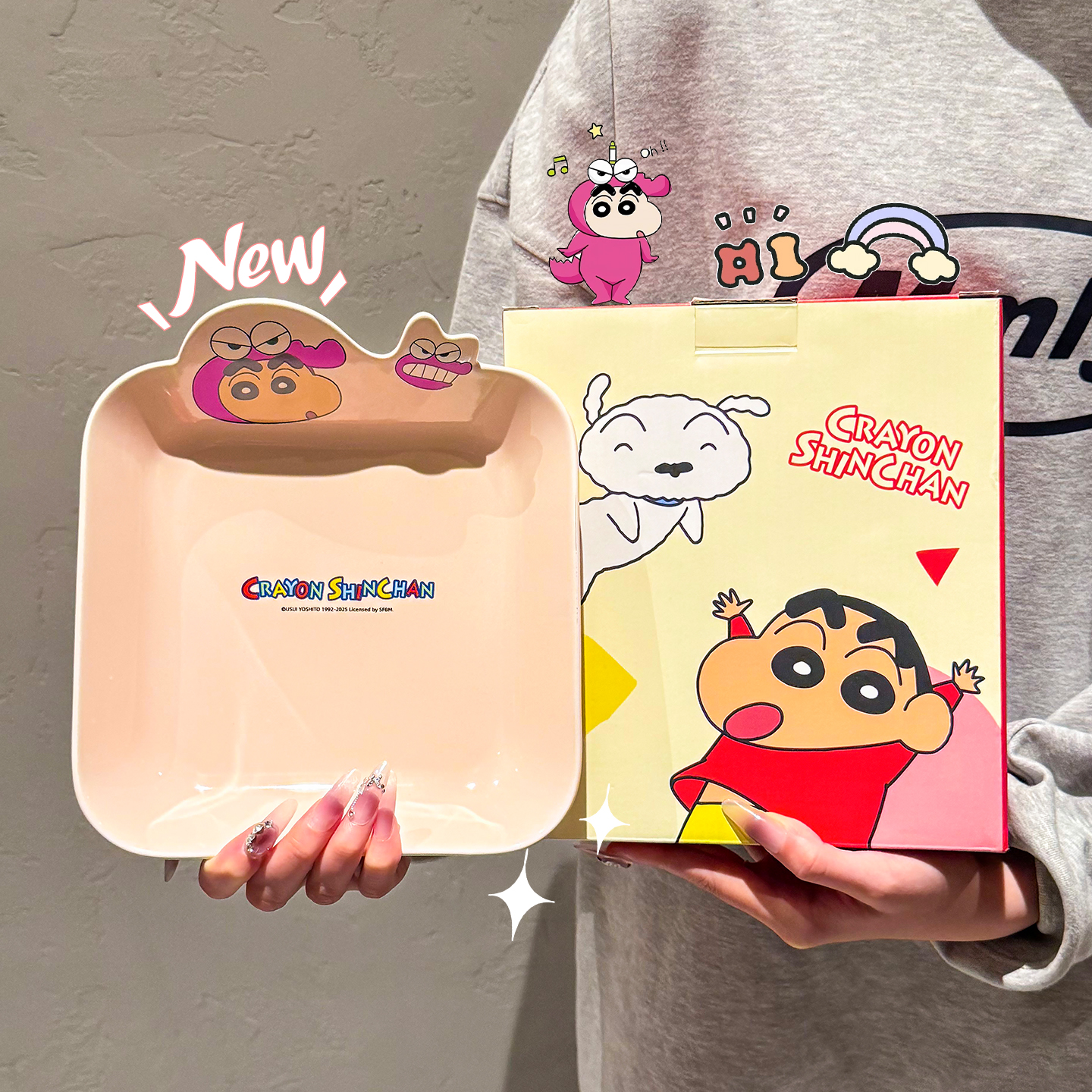 正版蜡笔小新陶瓷餐具盘子菜盘子