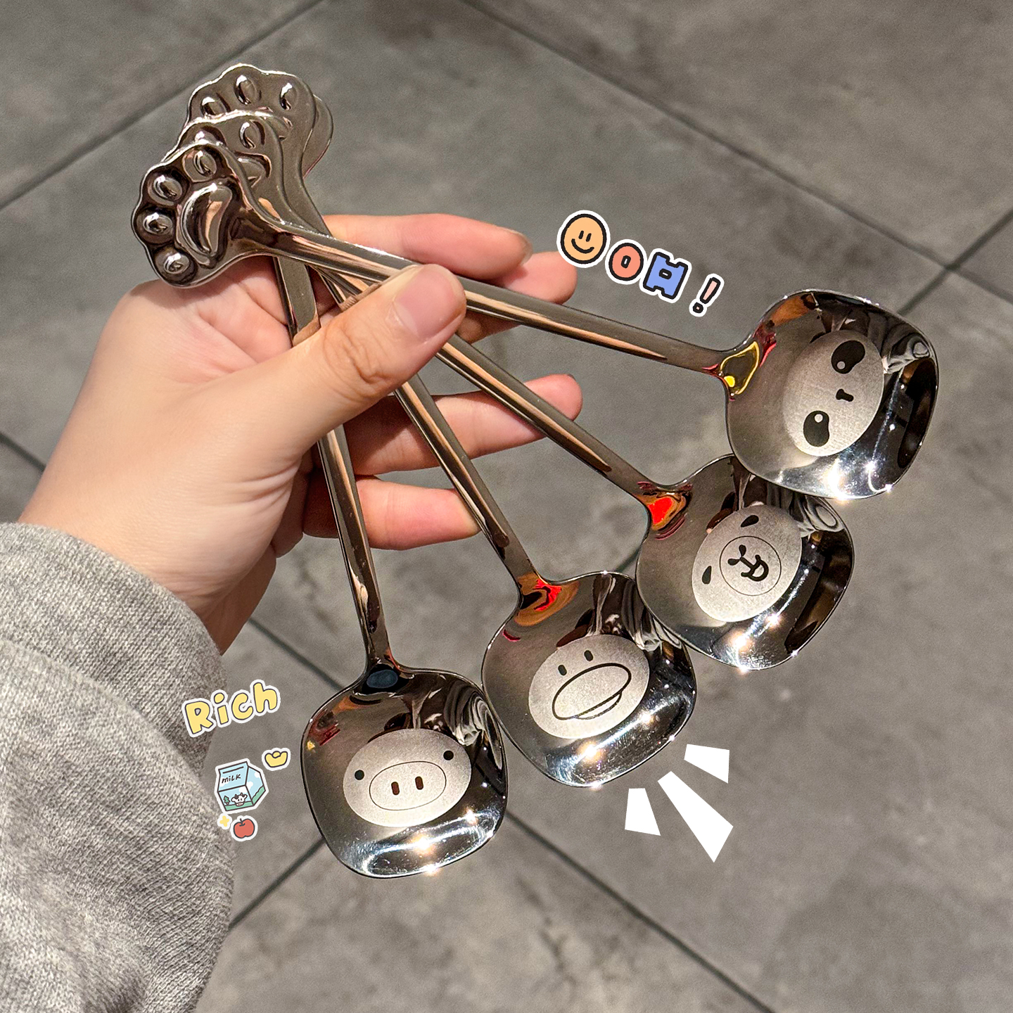 304不锈钢勺子长柄家用西瓜勺