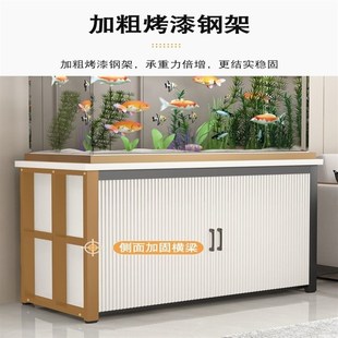 鱼缸底柜客厅承重置物柜带门鱼缸底座铁艺鱼缸架子家用鱼缸柜