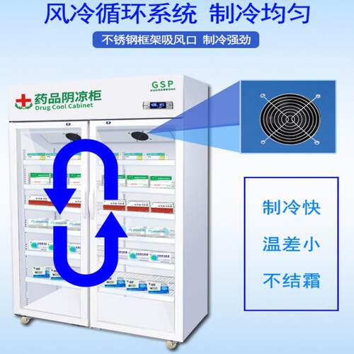 药品阴凉柜柜冰柜医药风冷冷藏柜箱陈列柜实验室柜商用带锁WNM诊