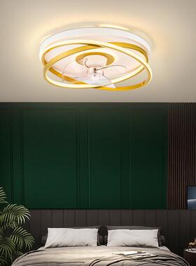 梵扇香 头扇风灯摇吊扇灯新灯款家用餐厅卧室吸顶带电扇吊52547一