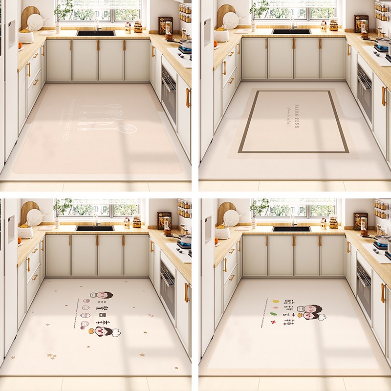 厨房专用地垫防滑防油可擦免洗垫子2024新款PVC防水脚垫耐脏地毯