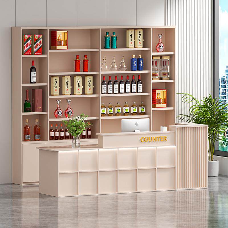 饭店吧台收银柜台酒店饭厅店铺小型柜台酒柜货柜组合商用前台接待
