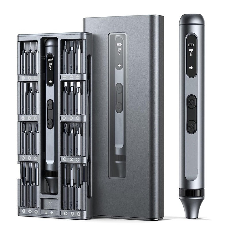多功能50合1精密电动螺丝刀静音续航锂电池铝盒充电式螺丝批套装