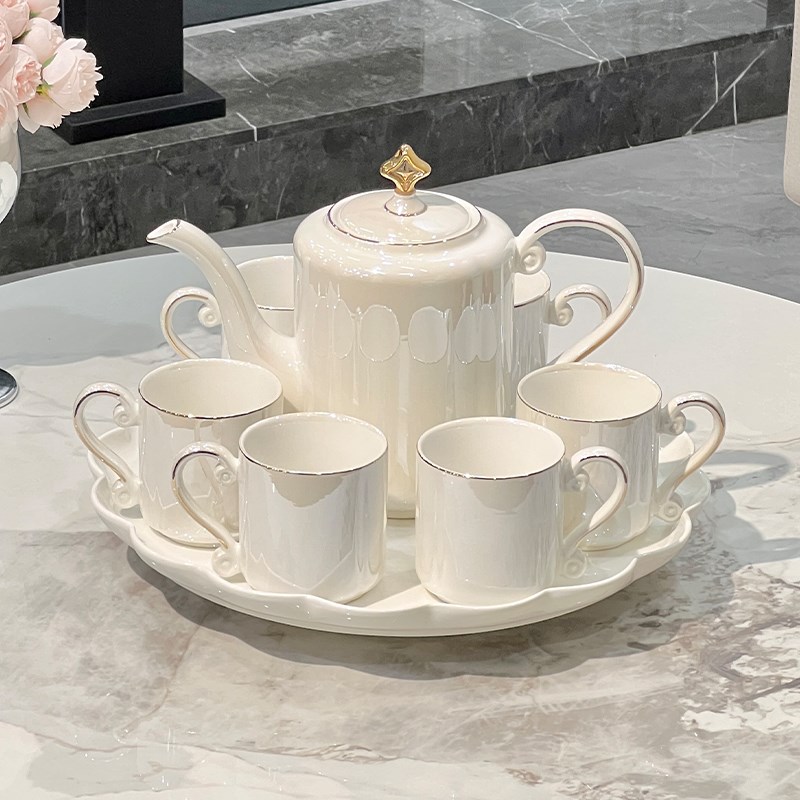 陶瓷茶具套装家用客厅水杯杯具乔迁新居新婚茶壶茶杯轻奢水具