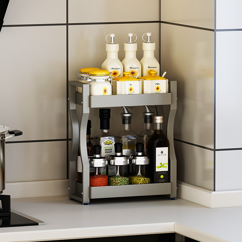 厨房调料置物架台面小型窄款小尺寸放调味品瓶罐装油盐酱醋收纳架