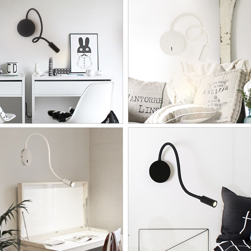 北欧简约现代led床头壁灯卧室创意灯个性伸缩酒店工程阅读灯具