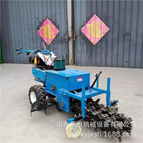 柴油自走式链条开沟机 新款手扶式链条挖沟机 深浅可调农用开沟机