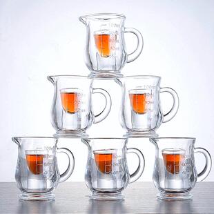 玻璃家用小号加厚带刻度12只 白酒杯一口小扎壶分酒器白酒具套装