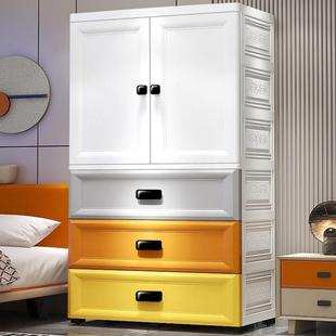 特大加厚简易衣柜家用卧室塑胶收纳柜儿童挂衣柜宝宝婴儿欧式衣橱