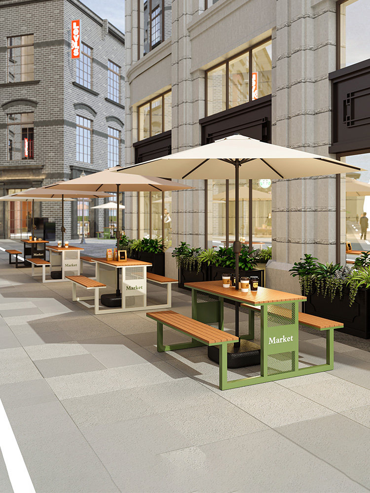 户外桌椅带伞套装庭院花园露天奶茶店咖啡厅外摆休闲连体桌椅组合,商业/办公家具,商用休闲桌,淘宝优惠券,粉丝福利购,淘宝优惠卷