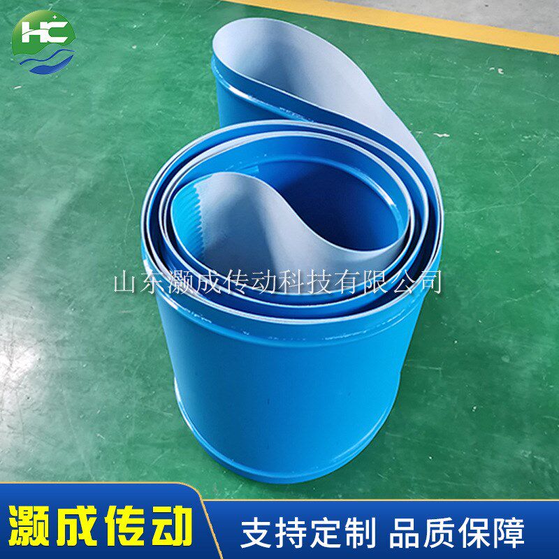 厂家生产pu蓝白色食品传送带 加导条输送带 食Q品级传动带连大优