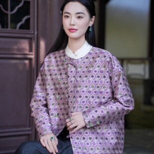 【40MM 名家非遗宋锦 李德喜】觅萝香原创设计 盘扣长袖 中式外套