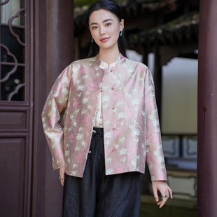 【40MM 名家非遗宋锦 李德喜】觅萝香原创 对襟珠扣长袖中式 外套