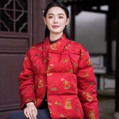 短款 新年款 羽绒服 五福临门 透孔罗 26MM香云纱 90白鹅绒