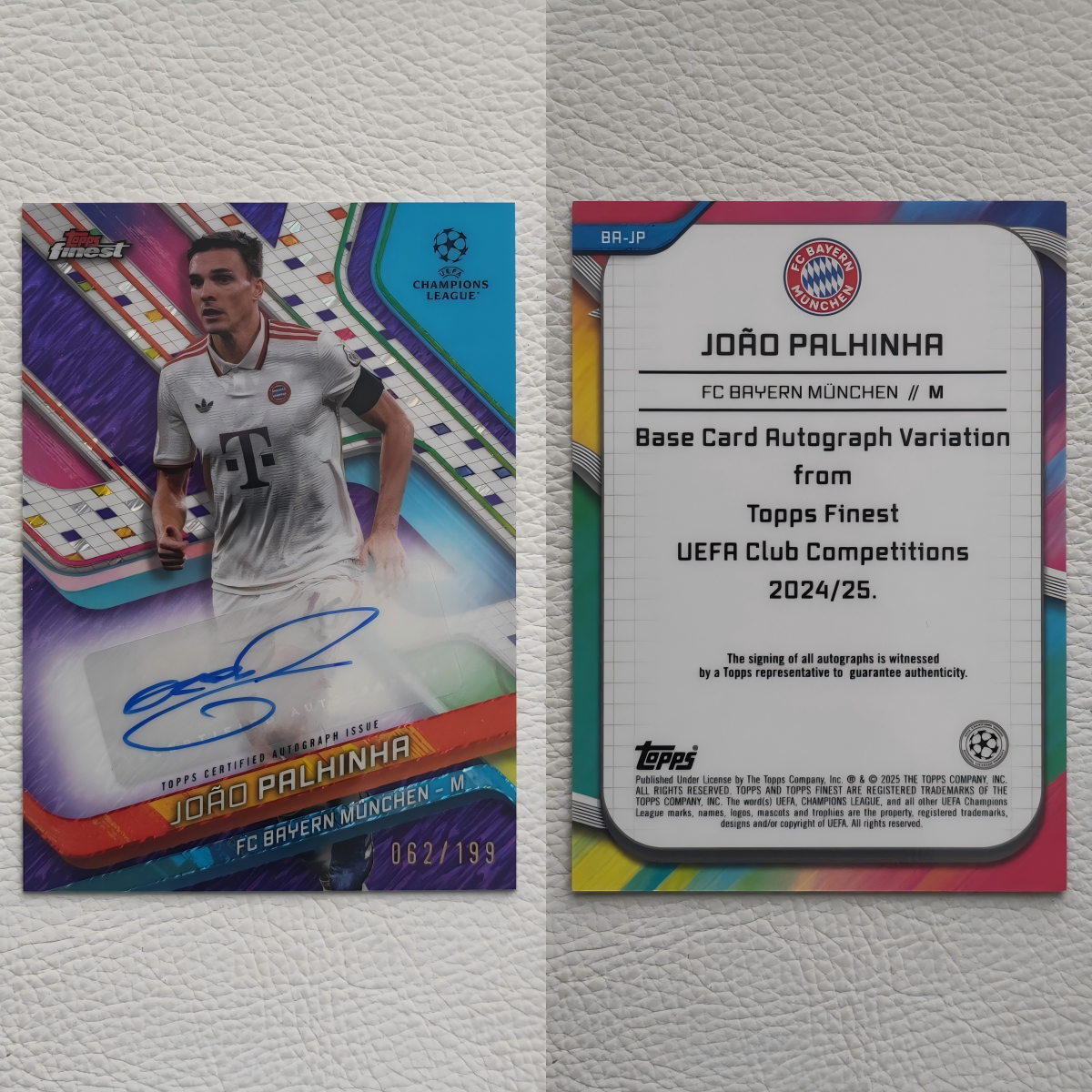 Topps Finest 拜仁 热刺 帕利尼亚 PALHINHA 亲签 签字 球星卡