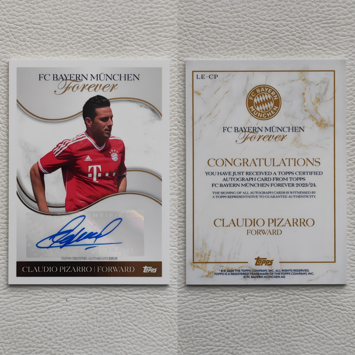 TOPPS 永恒 情人节限定 拜仁慕尼黑 皮萨罗 PIZARRO 亲签 签名