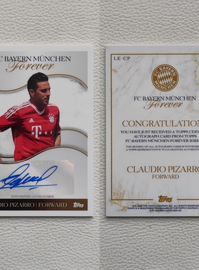 TOPPS 永恒 情人节限定 拜仁慕尼黑 皮萨罗 PIZARRO 亲签 签名