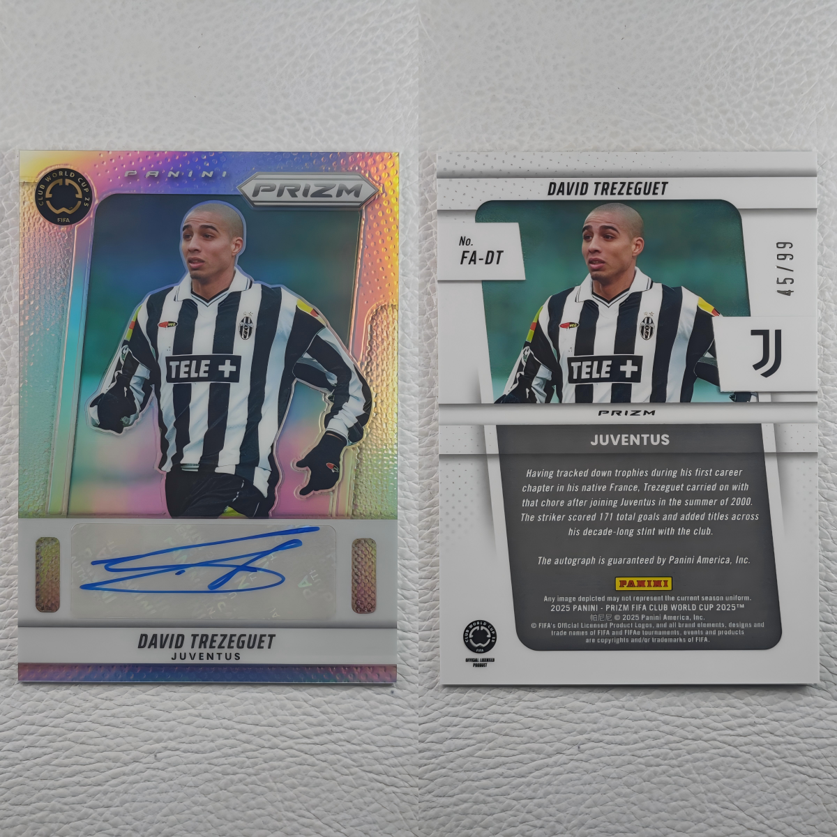 Panini 2025 世俱杯 尤文图斯 特雷泽盖 亲签 签名 签字 球星卡