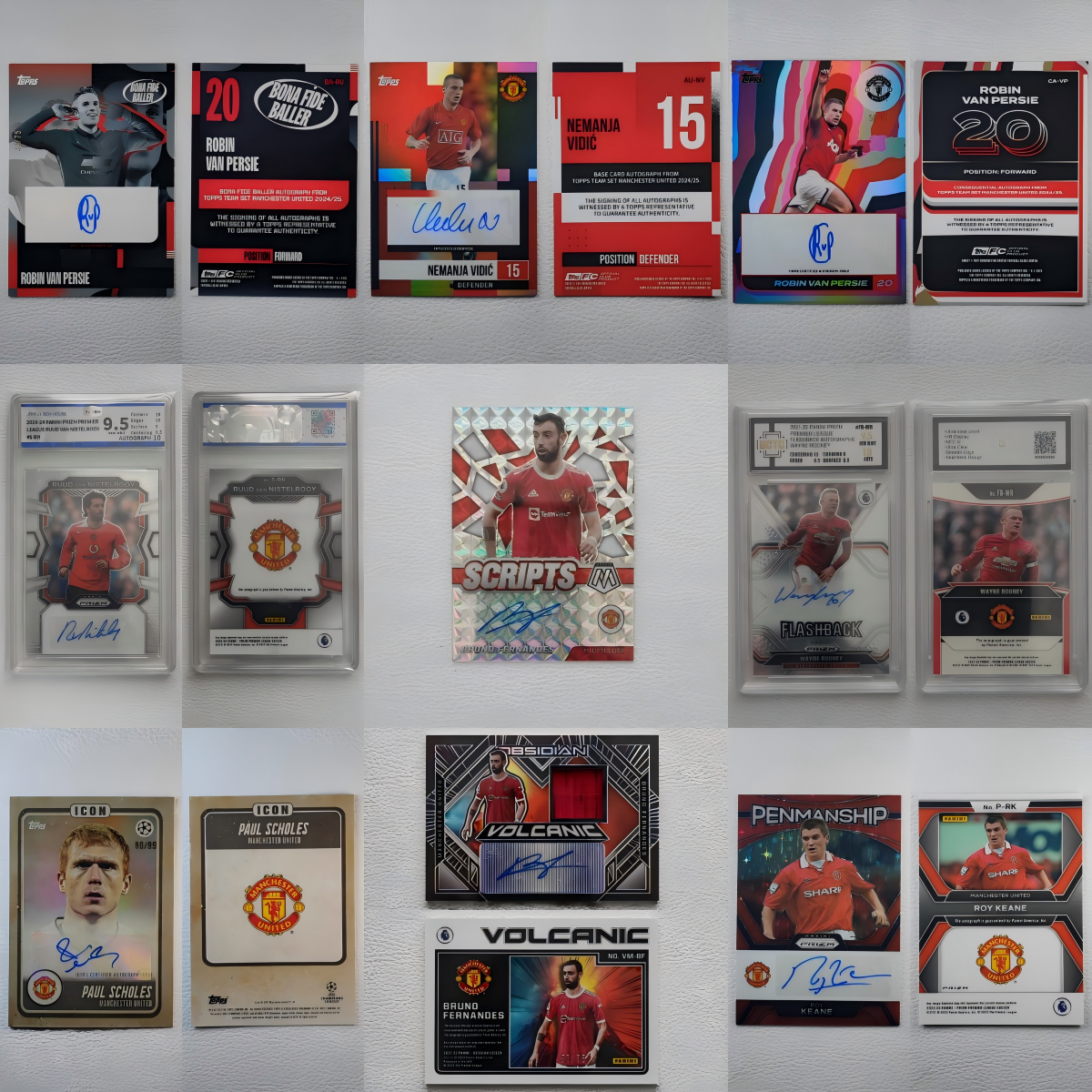 PANINI TOPPS曼联坎通纳鲁尼范佩西 B费签字球衣球星卡礼物