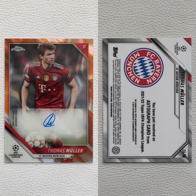 TOPPS Chrome 拜仁慕尼黑 穆勒 亲签 签名签字 球星卡 周边礼物