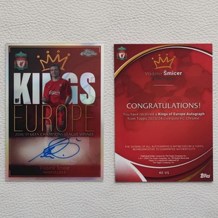 斯米切尔 利物浦 球员亲签 签字 周边礼物 Topps 球星卡 2024