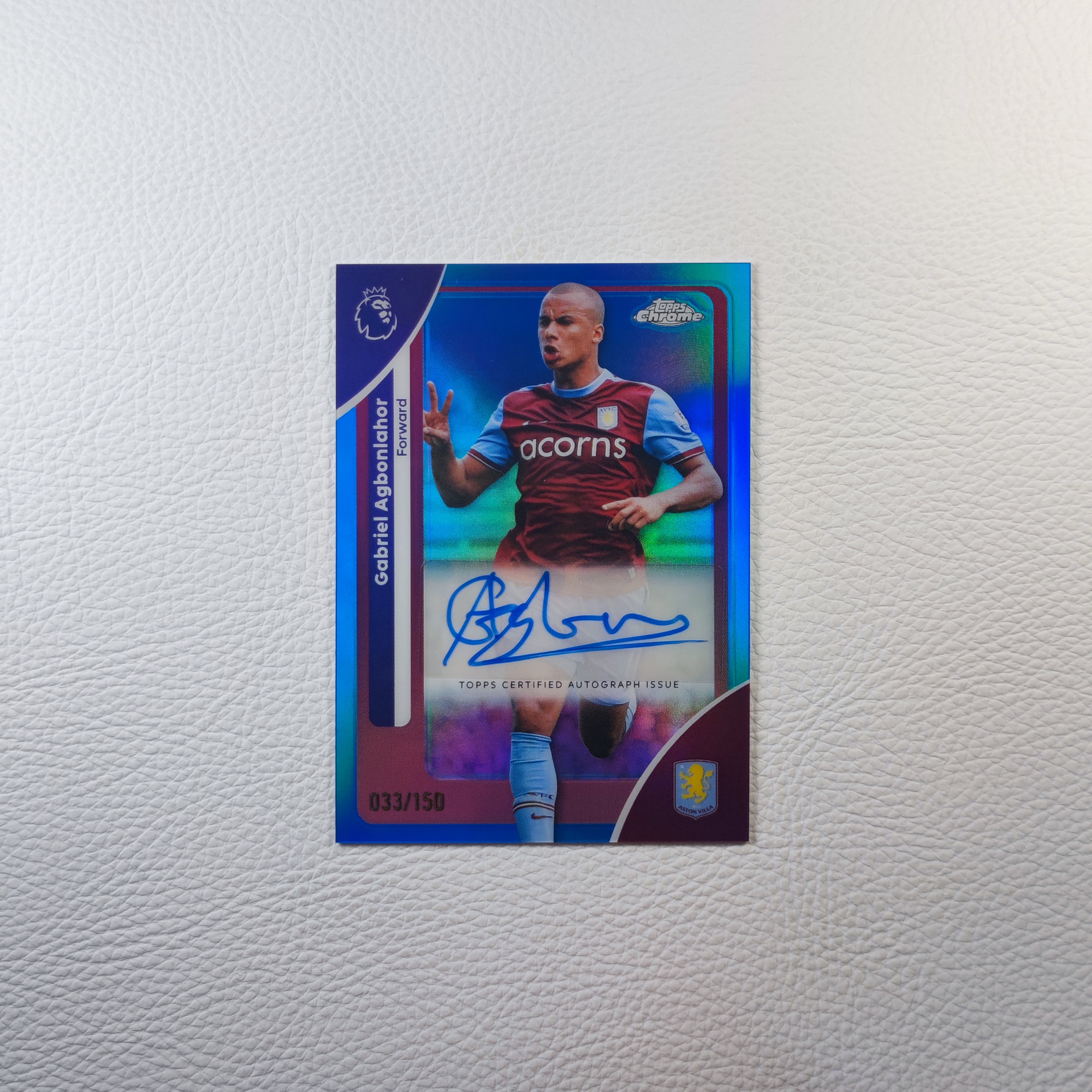 Topps Chrome英超回归元年 阿斯顿维拉 阿邦拉霍 亲签签名 球星卡图片