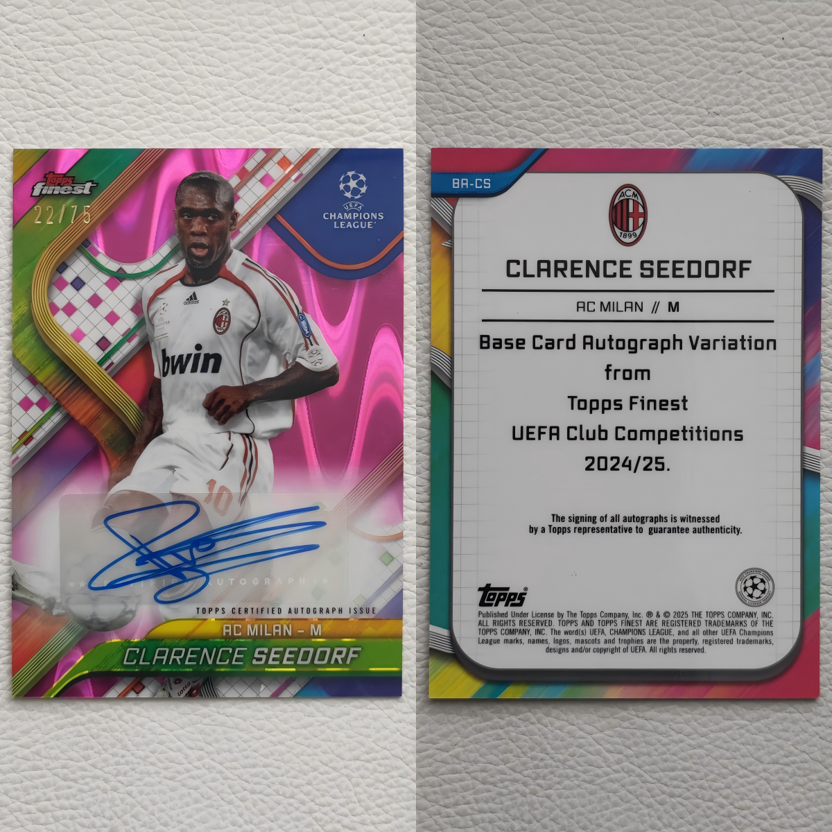 Topps 2025 Finest AC米兰 西多夫 亲笔签名签字 球星卡 周边礼物