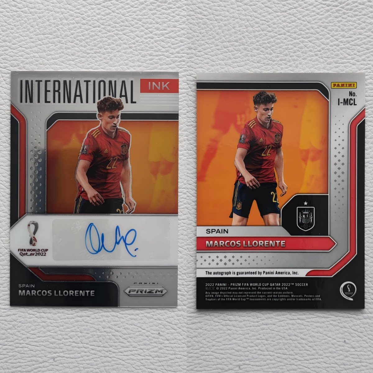 Panini Prizm 世界杯 西班牙 略伦特 亲签 签名 球星卡 周边礼物