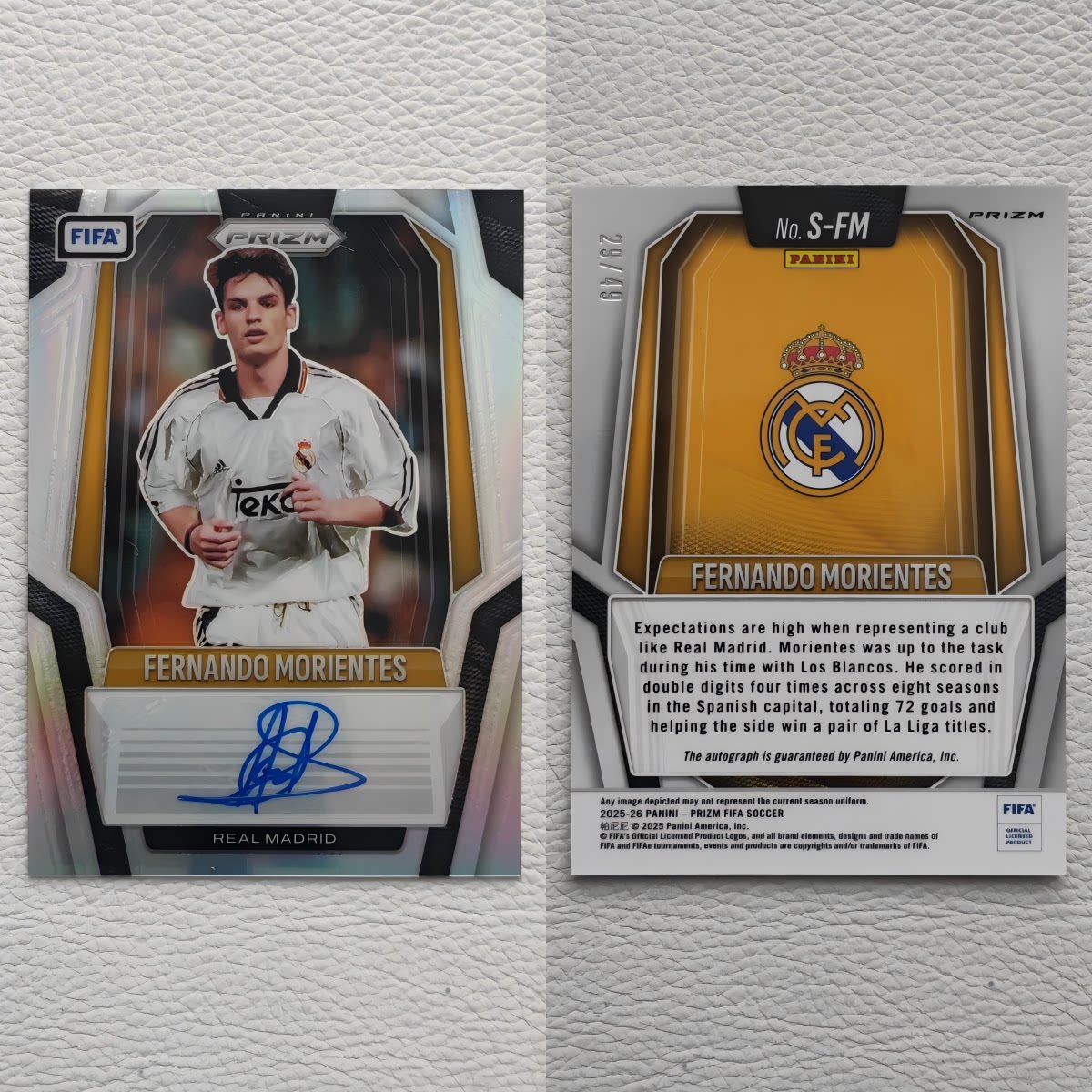 Panini Prizm 皇家马德里 莫伦特斯 亲签 签名 签字 球星卡 礼物