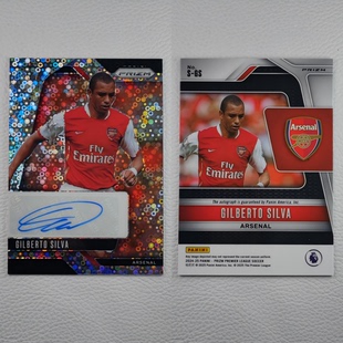 PANINI Prizm Arsenal 巴西 吉尔伯托 席尔瓦 球员亲笔签名球星卡